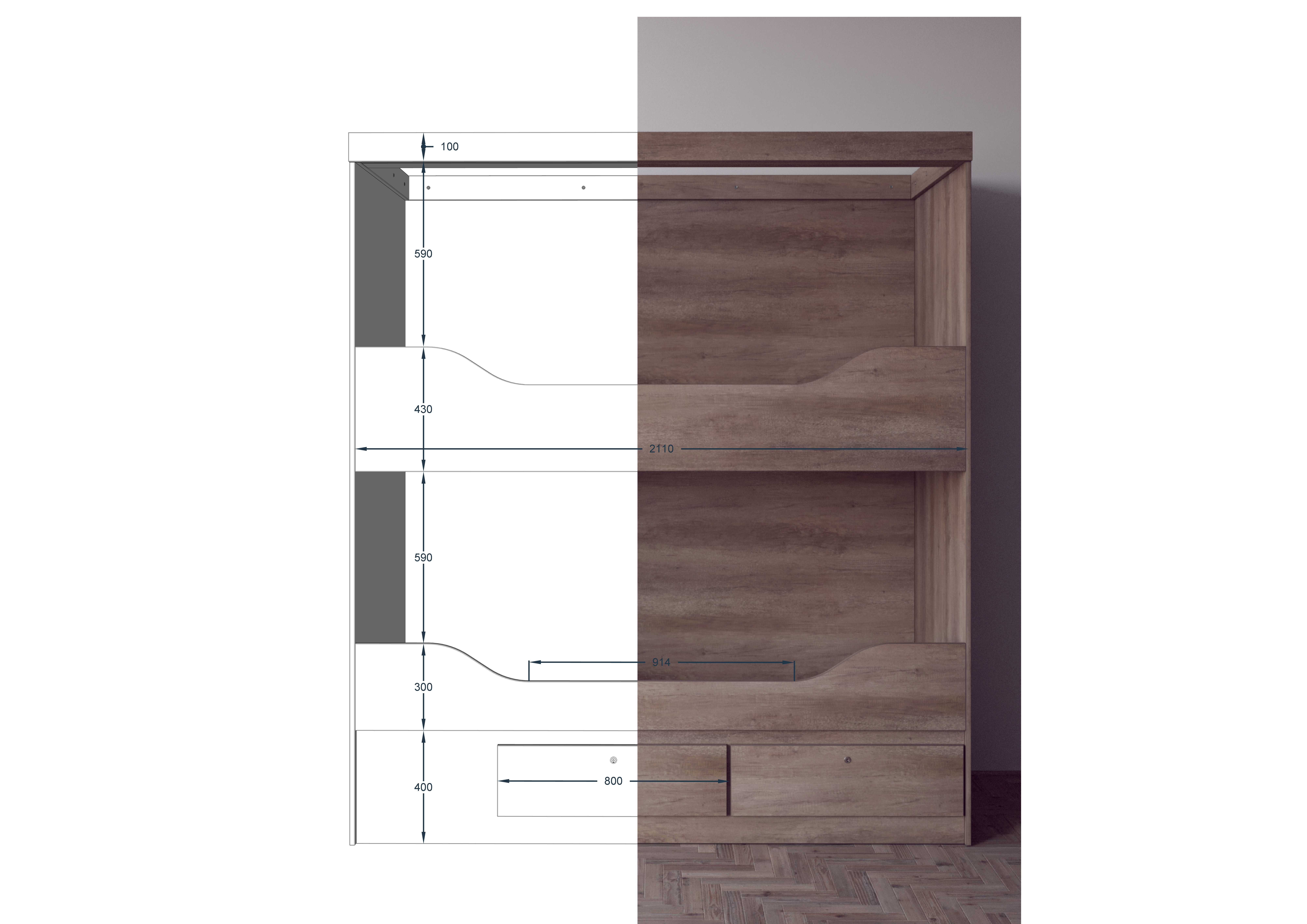 Bunk dimensions