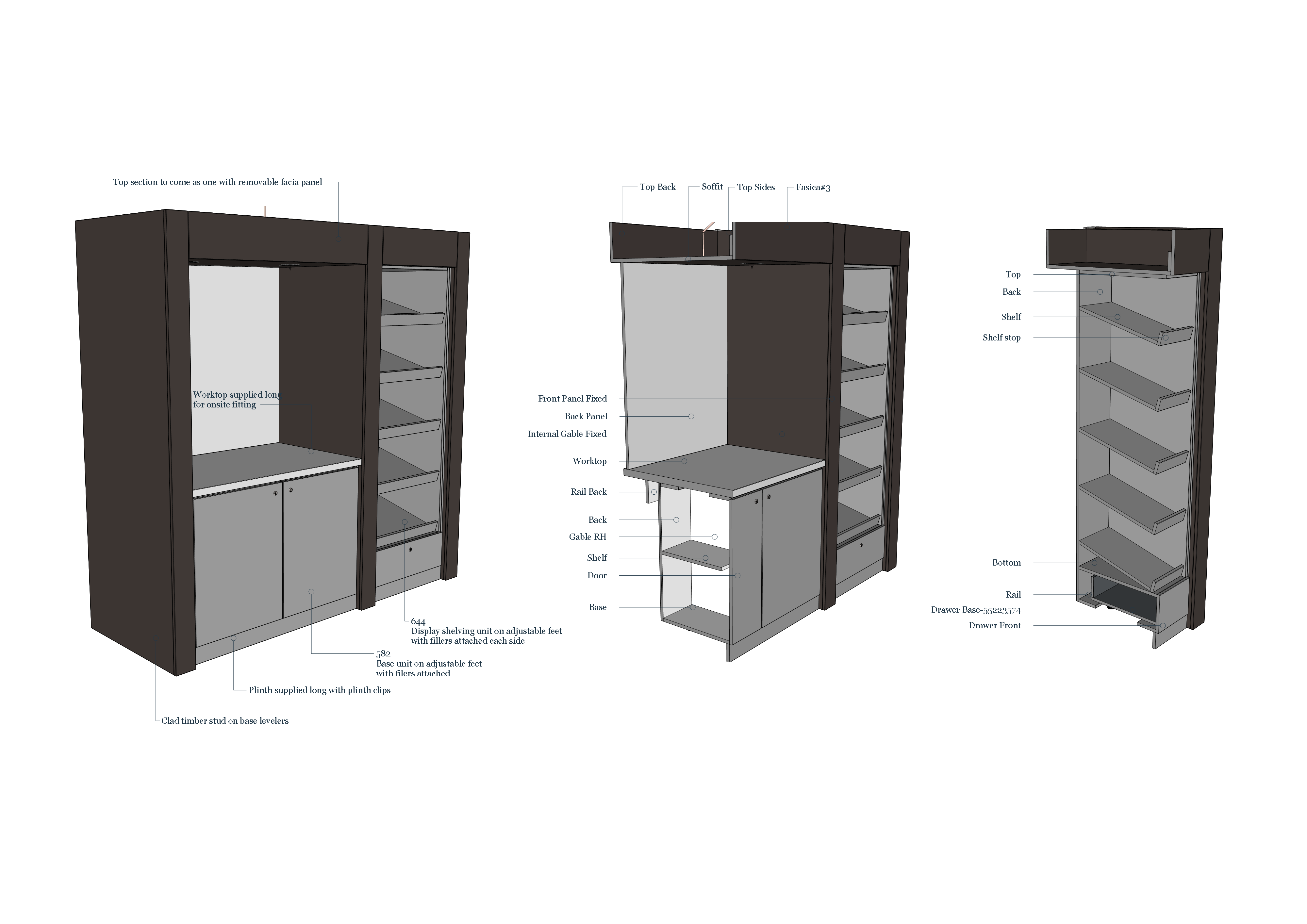 Technical drawing — exploded line illustration