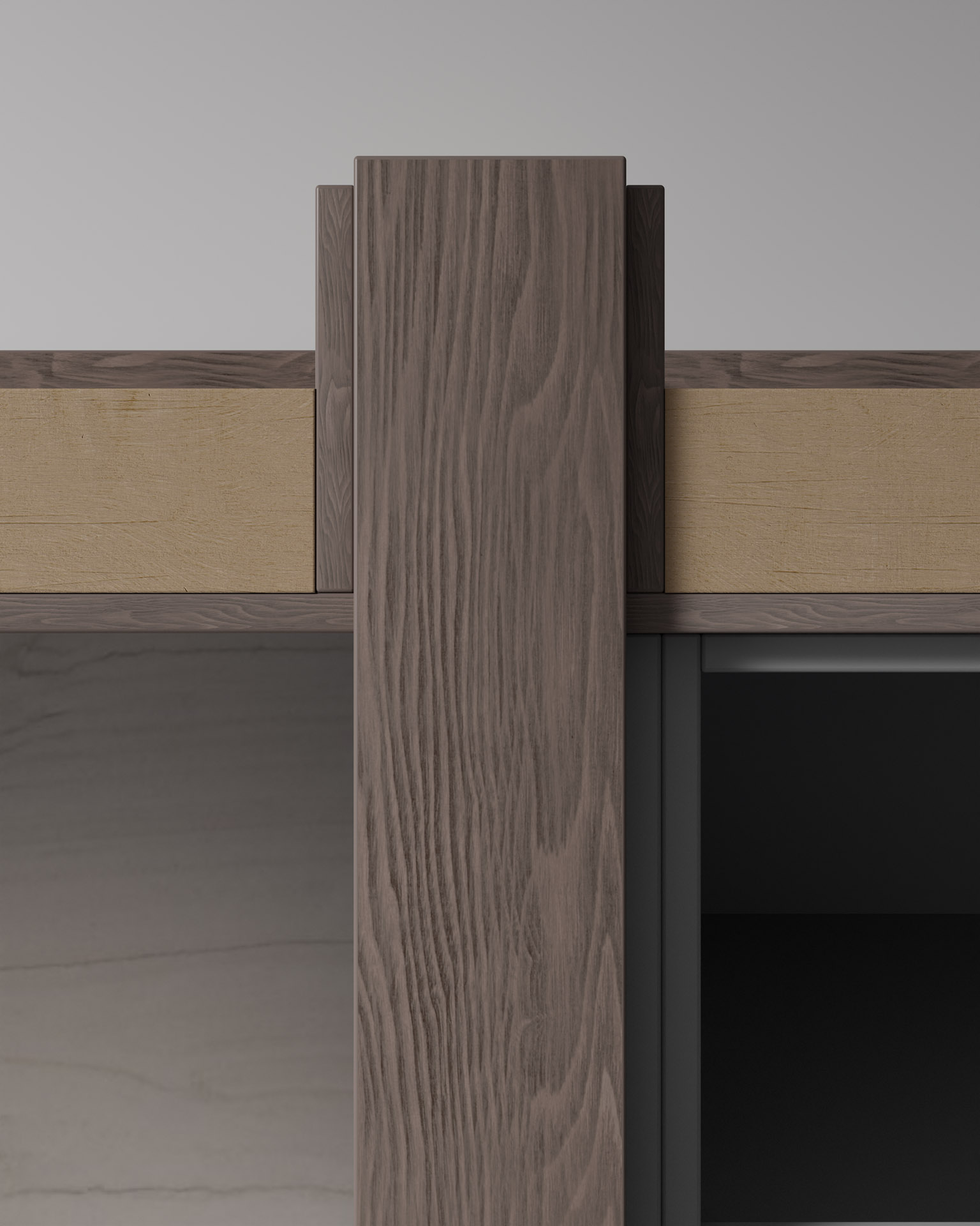 Food & Beverage Unit — Timber Column Detail