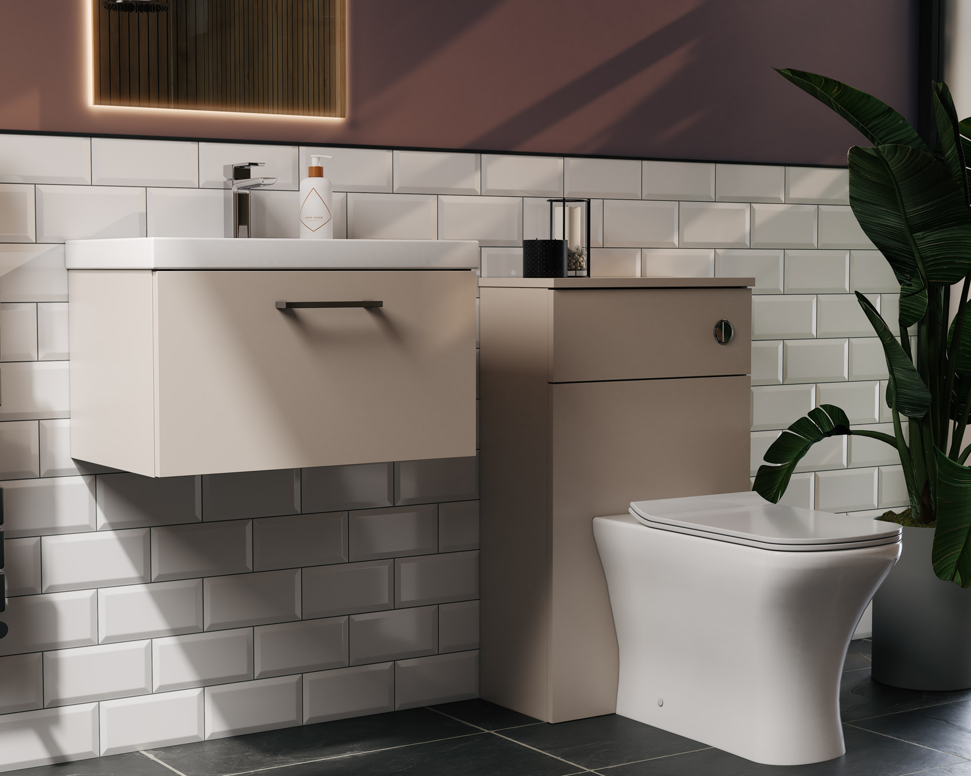 Toilet and WHB Unit, Bathroom Scene