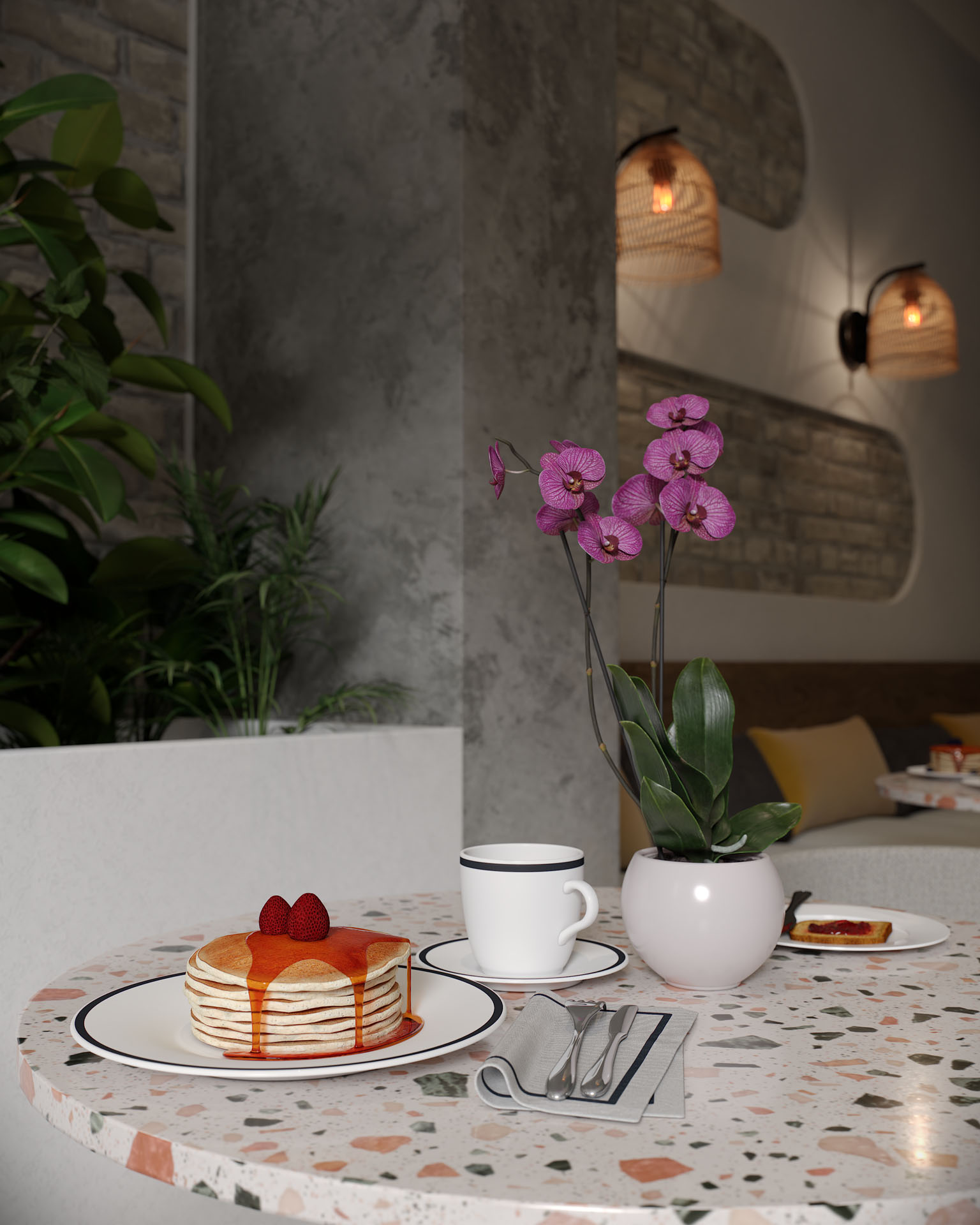 Terrazzo Table Food Styling Detail