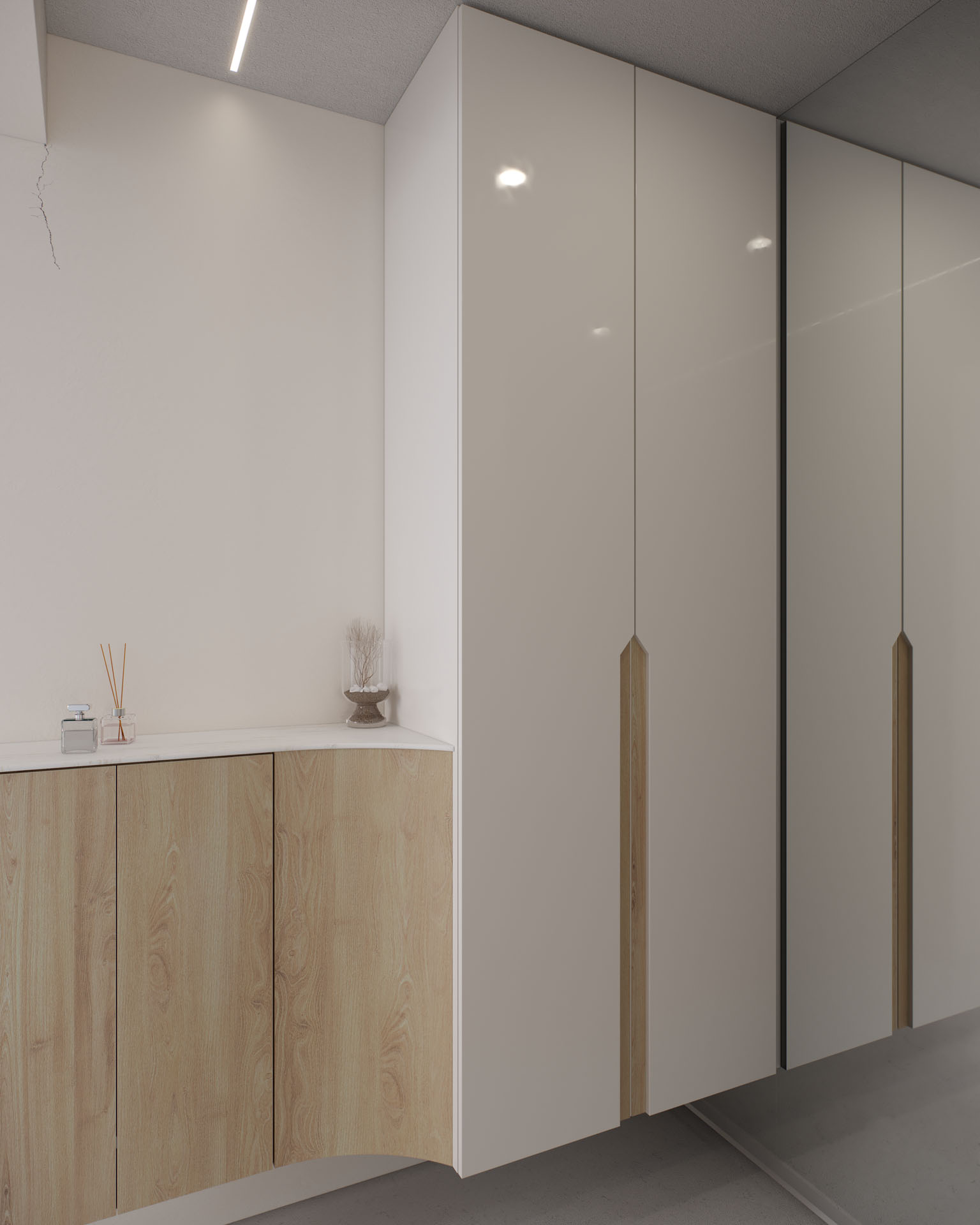 Floating Storage Unit, Wardrobe Detail View