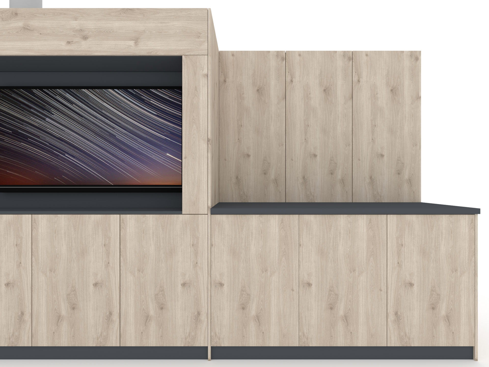 Media Wall & Locker Junction Detail Render