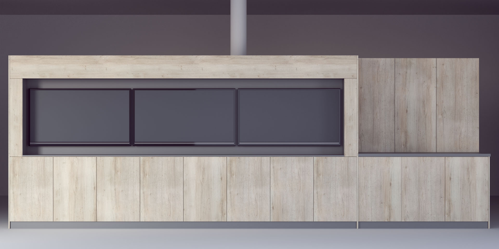 Media Wall Front Elevation Render