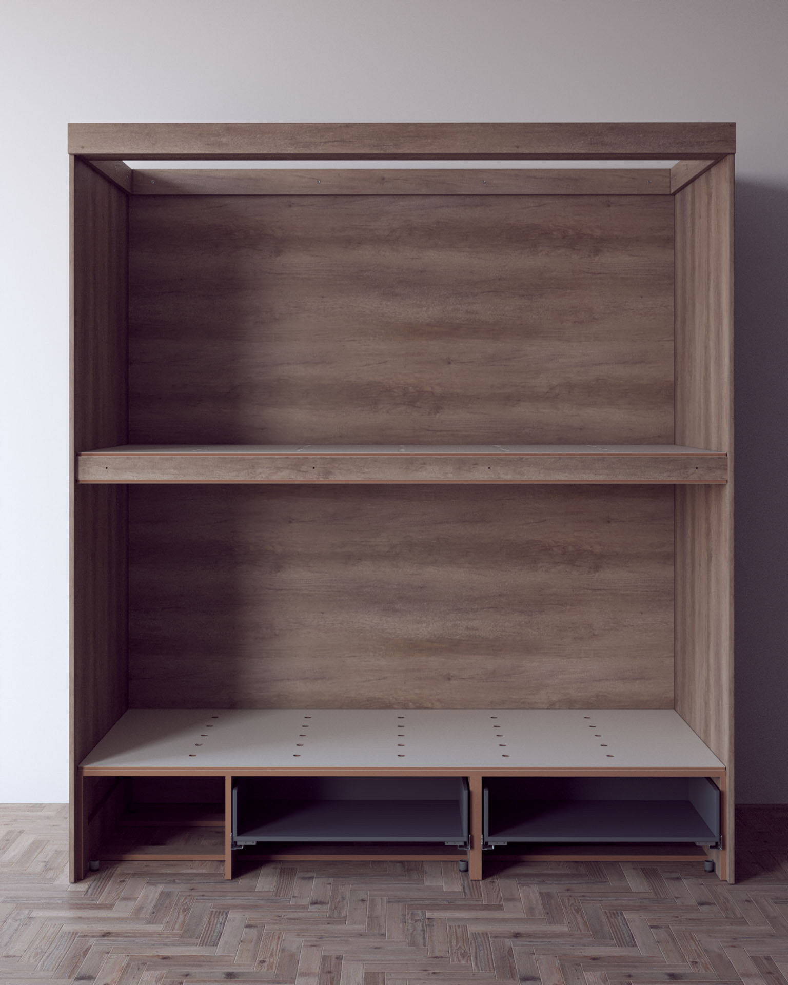 Bunk Bed System, Internal Construction View (Panels Removed)