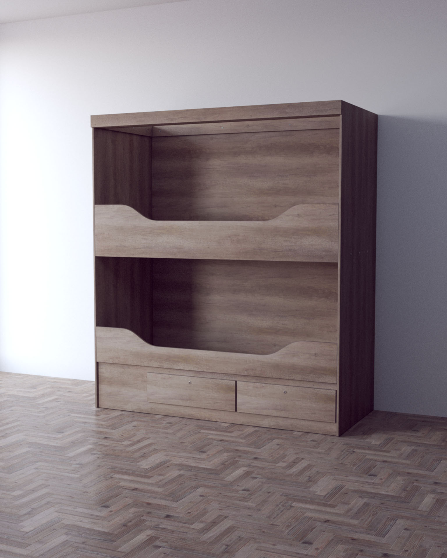Bunk Bed System, Three-Quarter View, Far Side