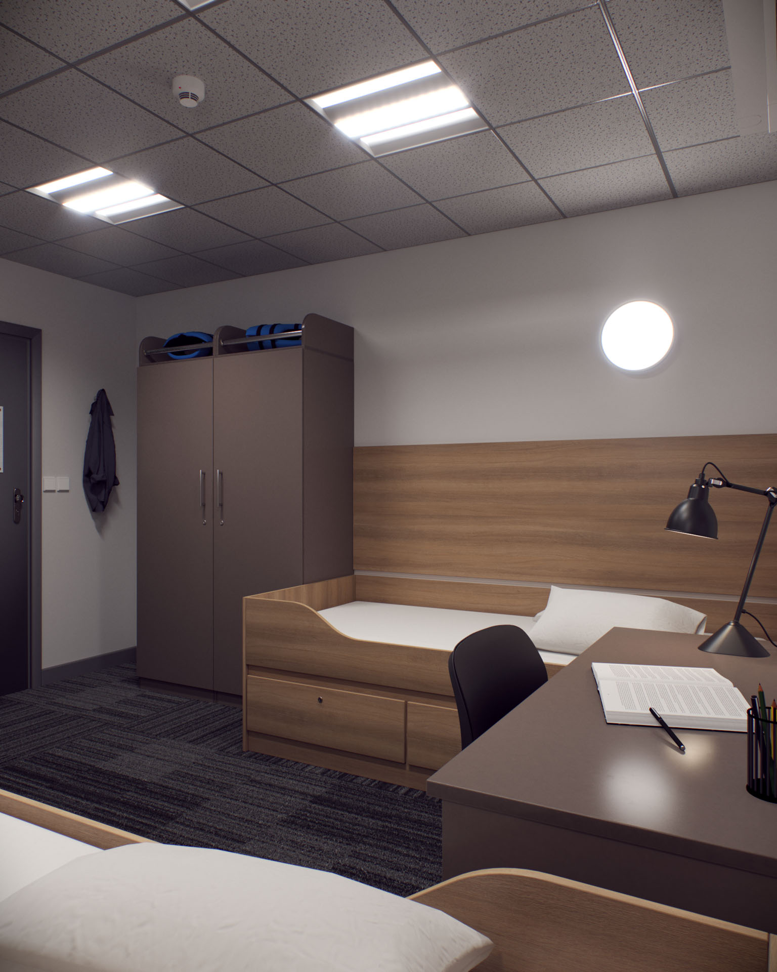 Offshore Cabin, Single Bed and Desk, Wide View
