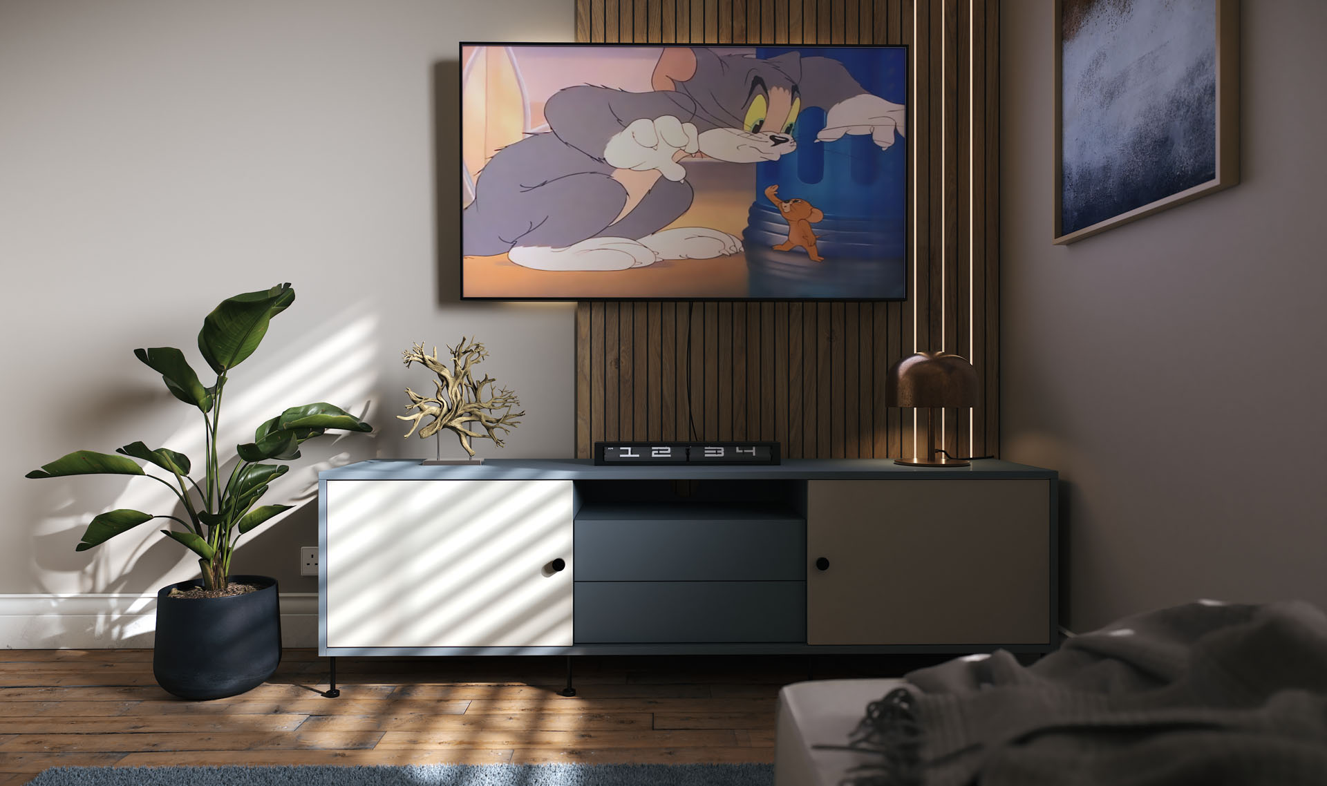TV Unit, Wall-Mounted Scene
