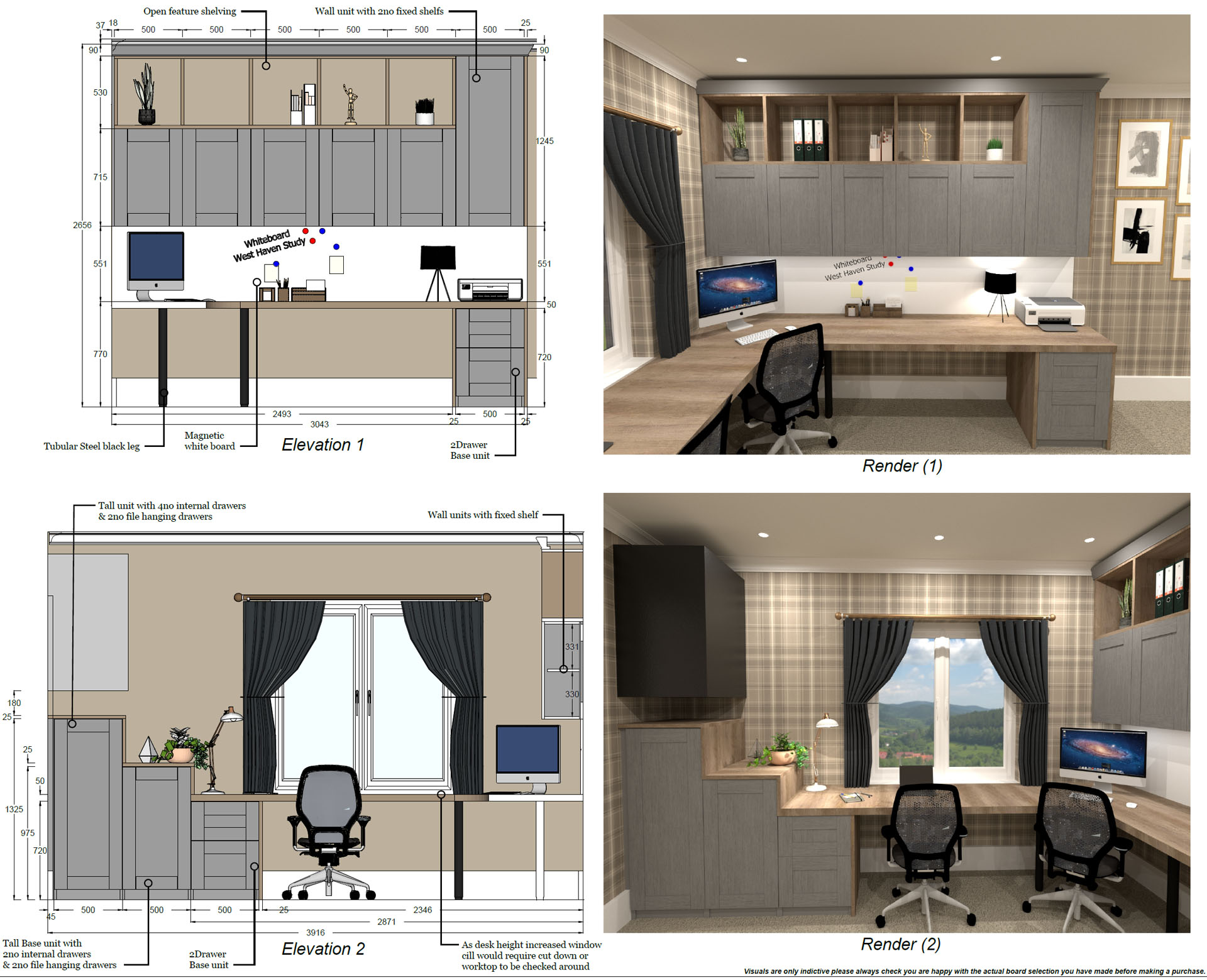Home Office Study Unit Elevations & Renders