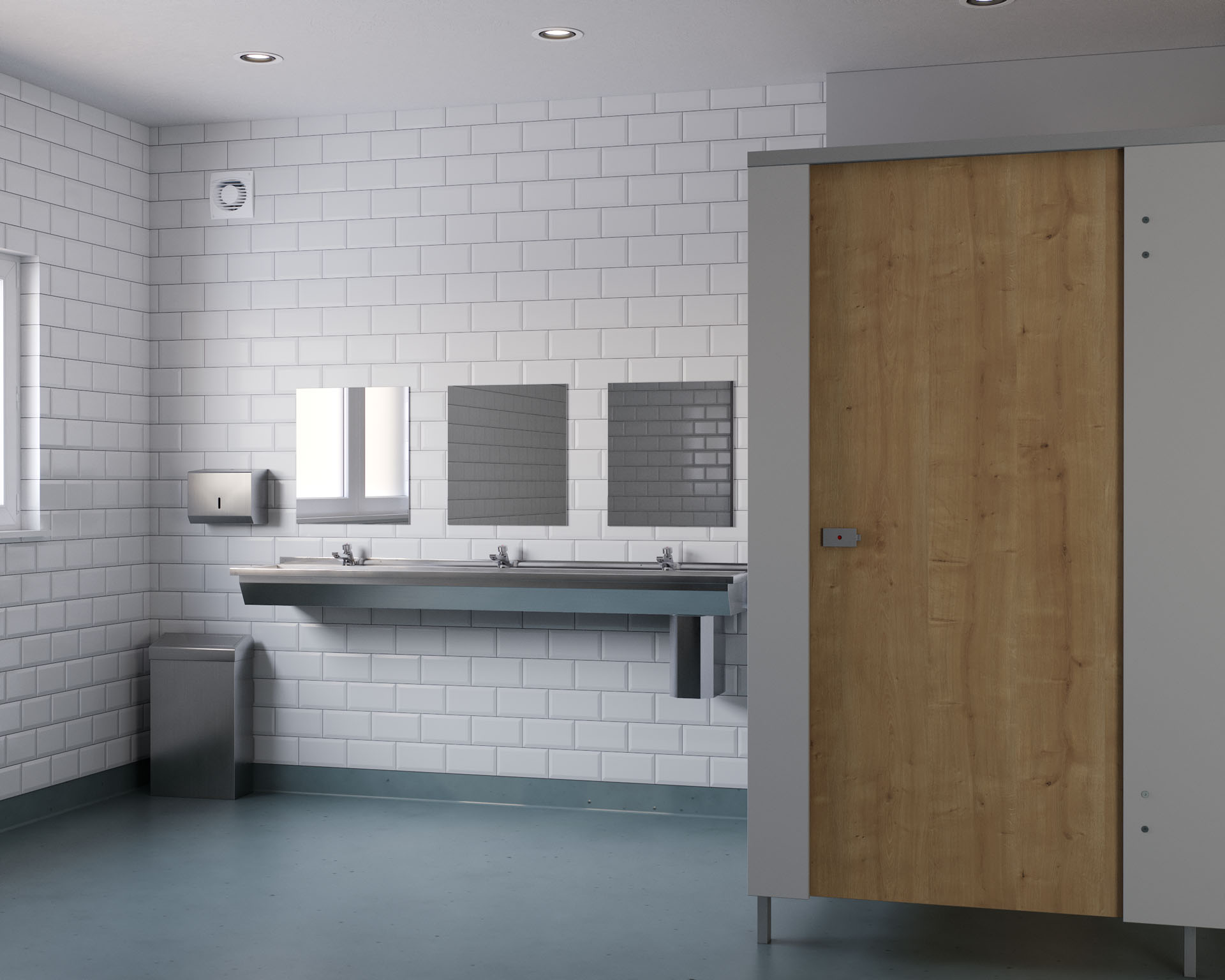 Washtrough Unit, Stainless Steel, Adult Washroom Scene