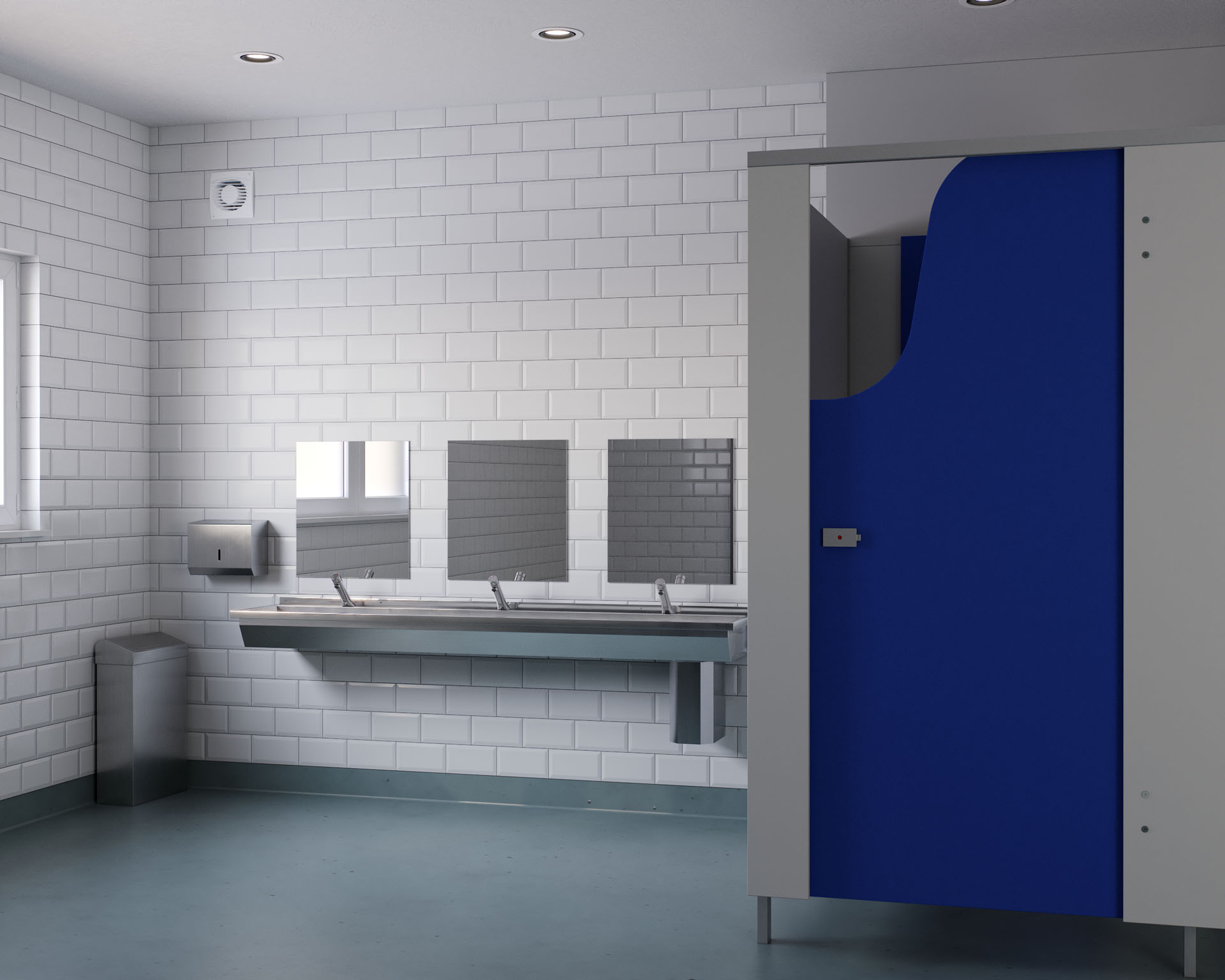 Washtrough Unit, Kids 1800, Commercial Washroom Scene