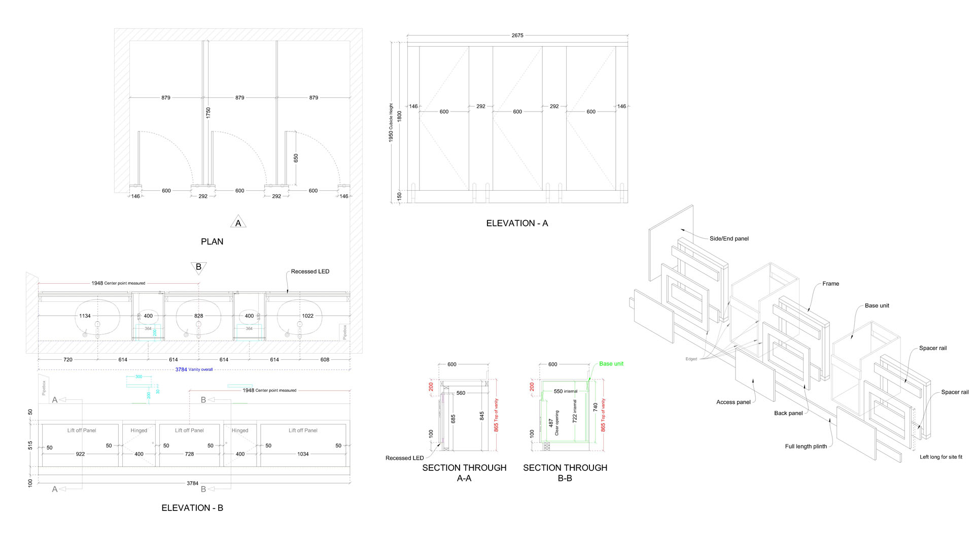 IPS Duct Panel Assembly, Elevations & Component Detail