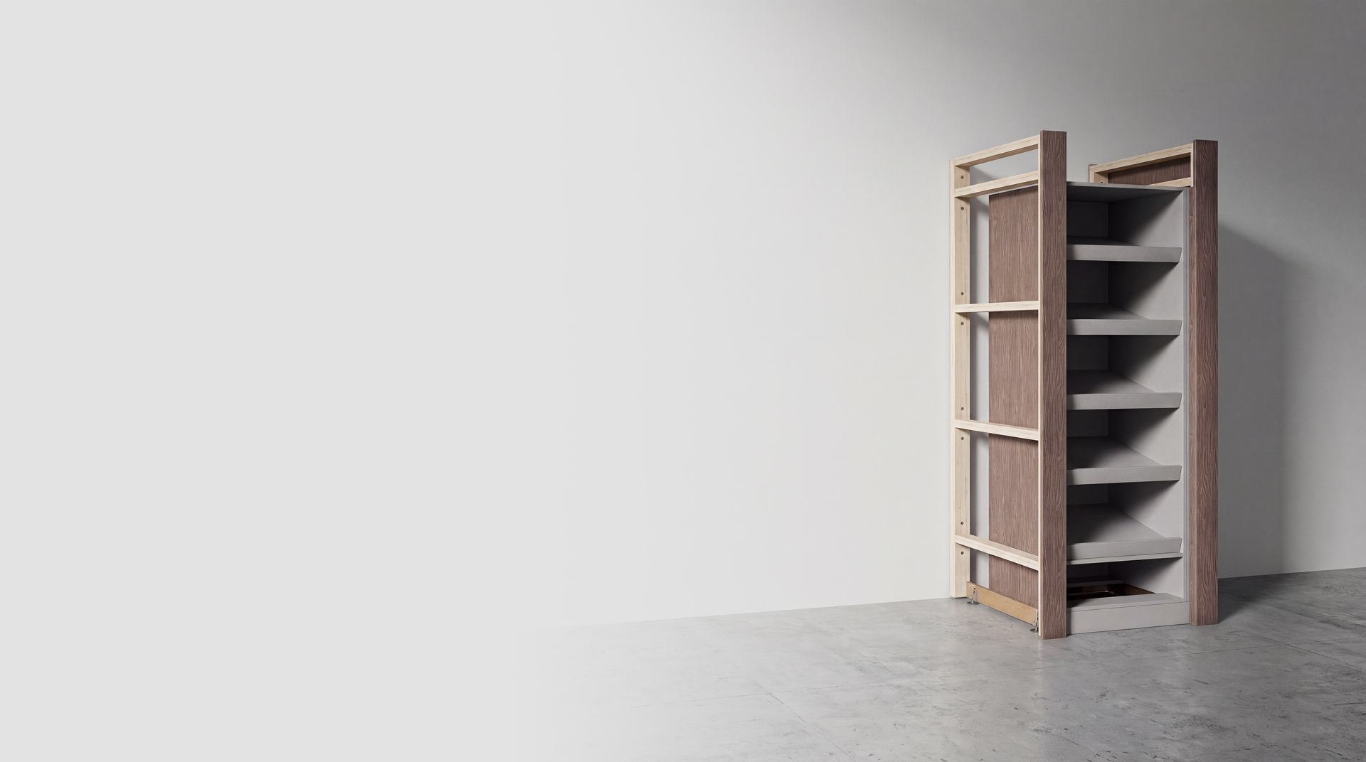 Creative Conceptz — shelving unit render in a studio space